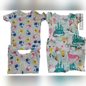 Baby Girl Bundle Pajamas Baby Shark Castle Princess Size 12 Months